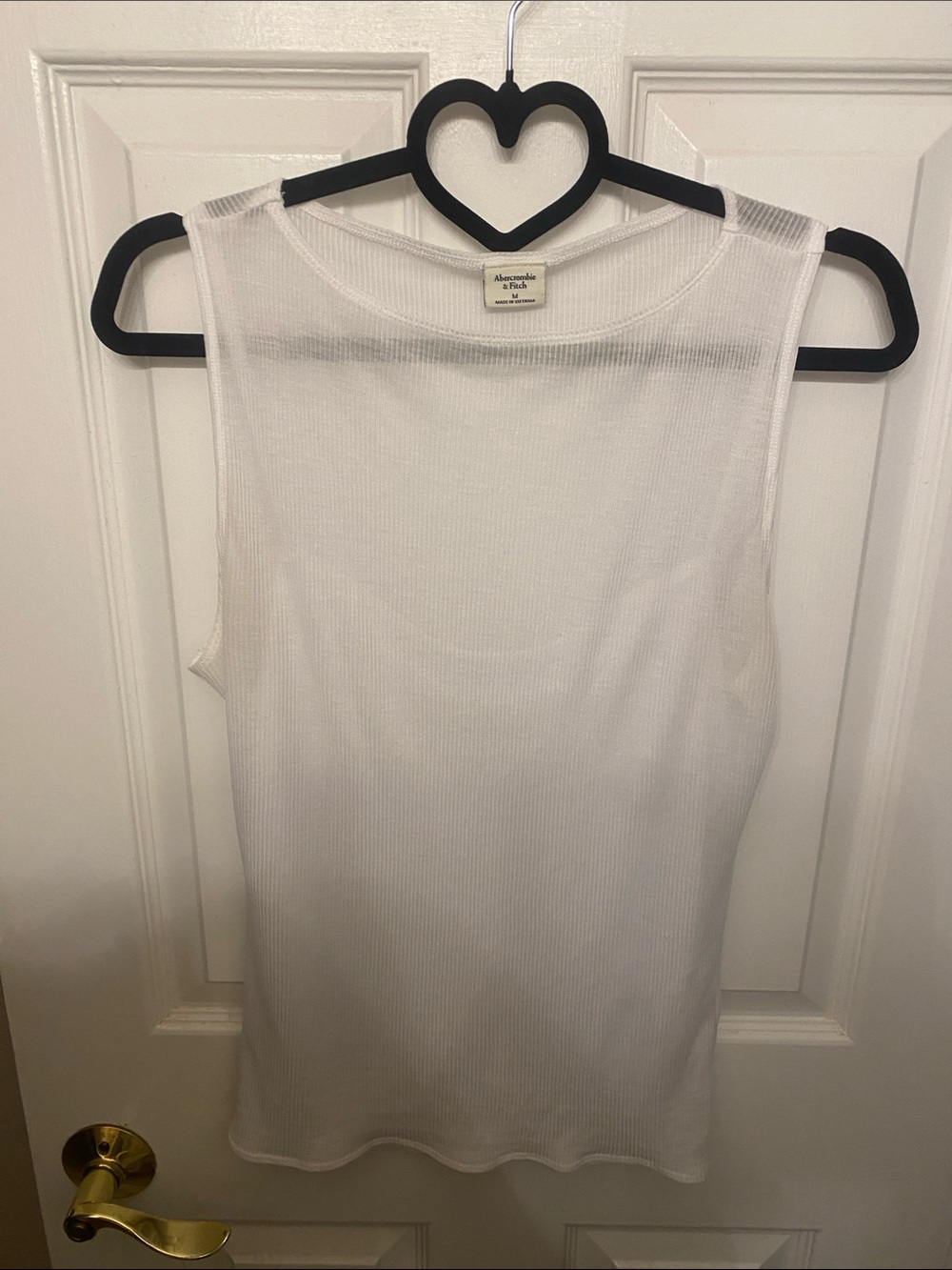 Abercrombie & Fitch White Ribbed Tank Top - Cami underneath